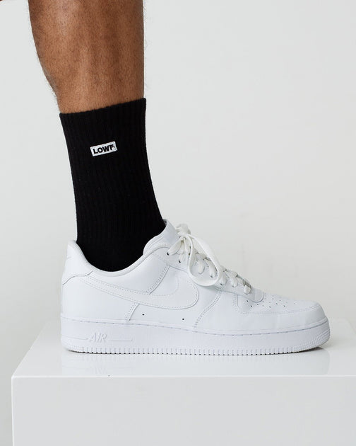 white air force 1 with black socks