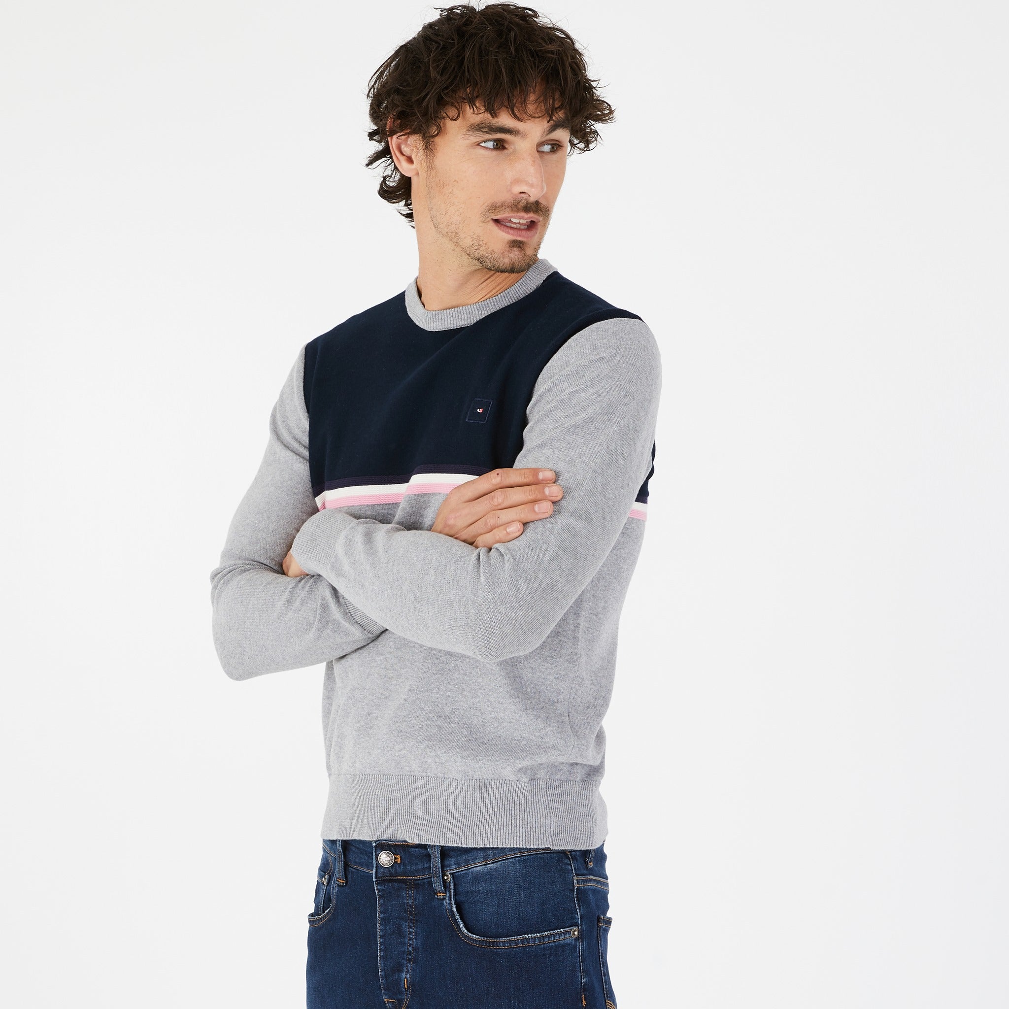 lacoste colour block jumper