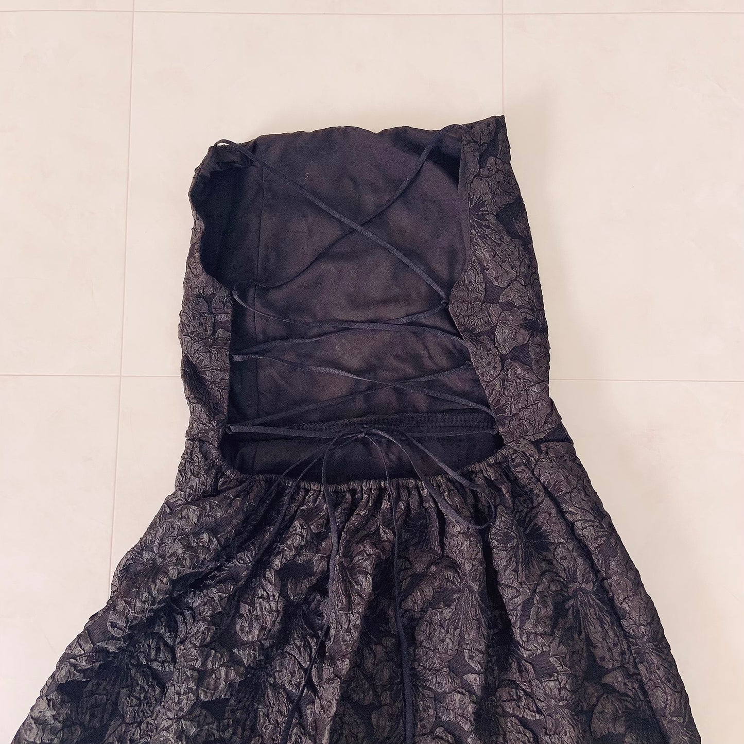flower balloon dress(Black)
