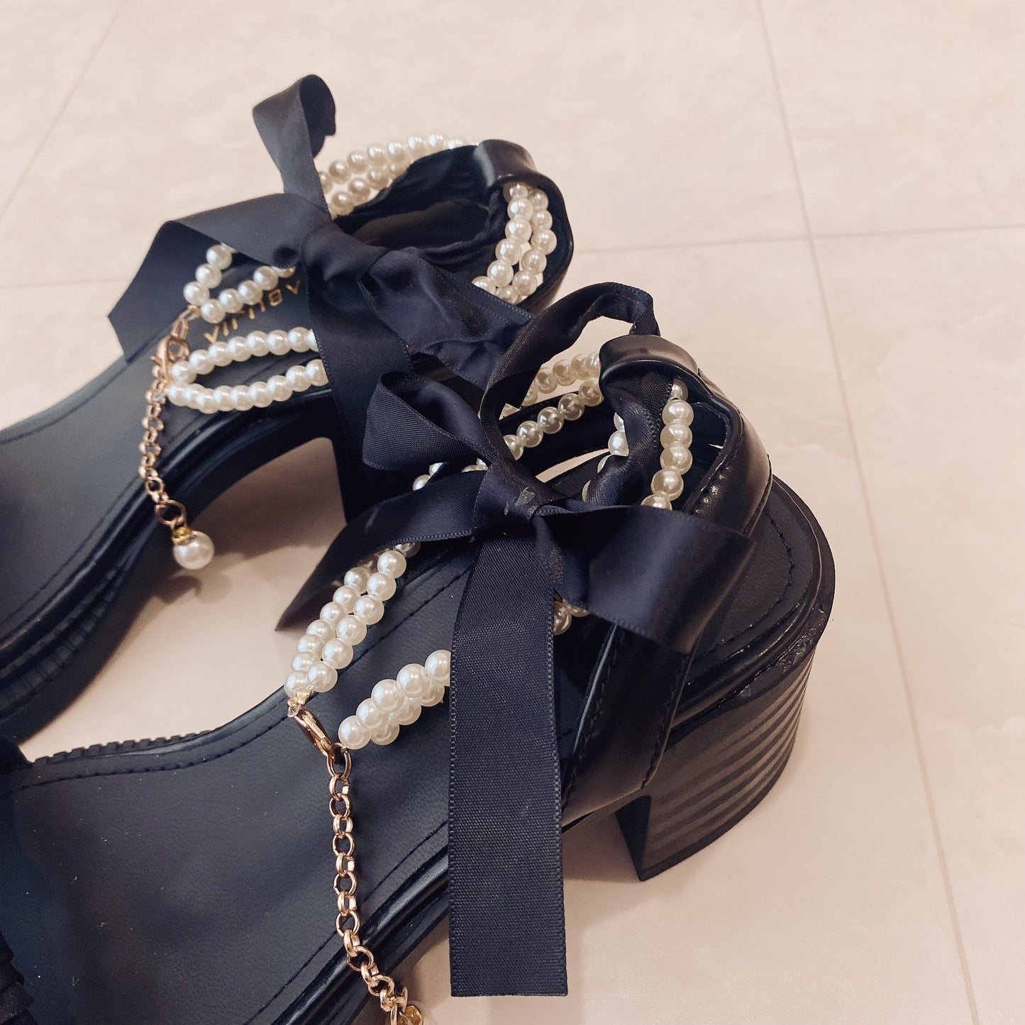 07/15~発売START middle heal perl sandal(Black)