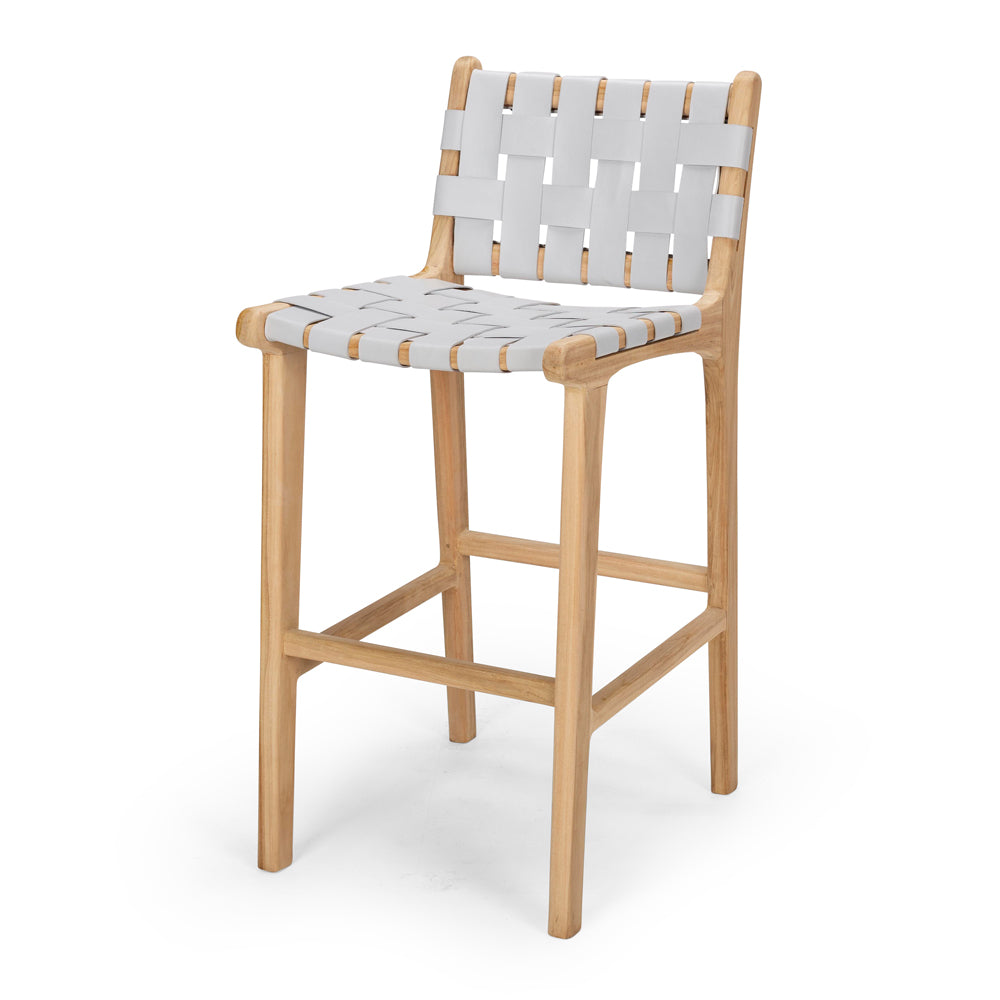 leather woven bar stool