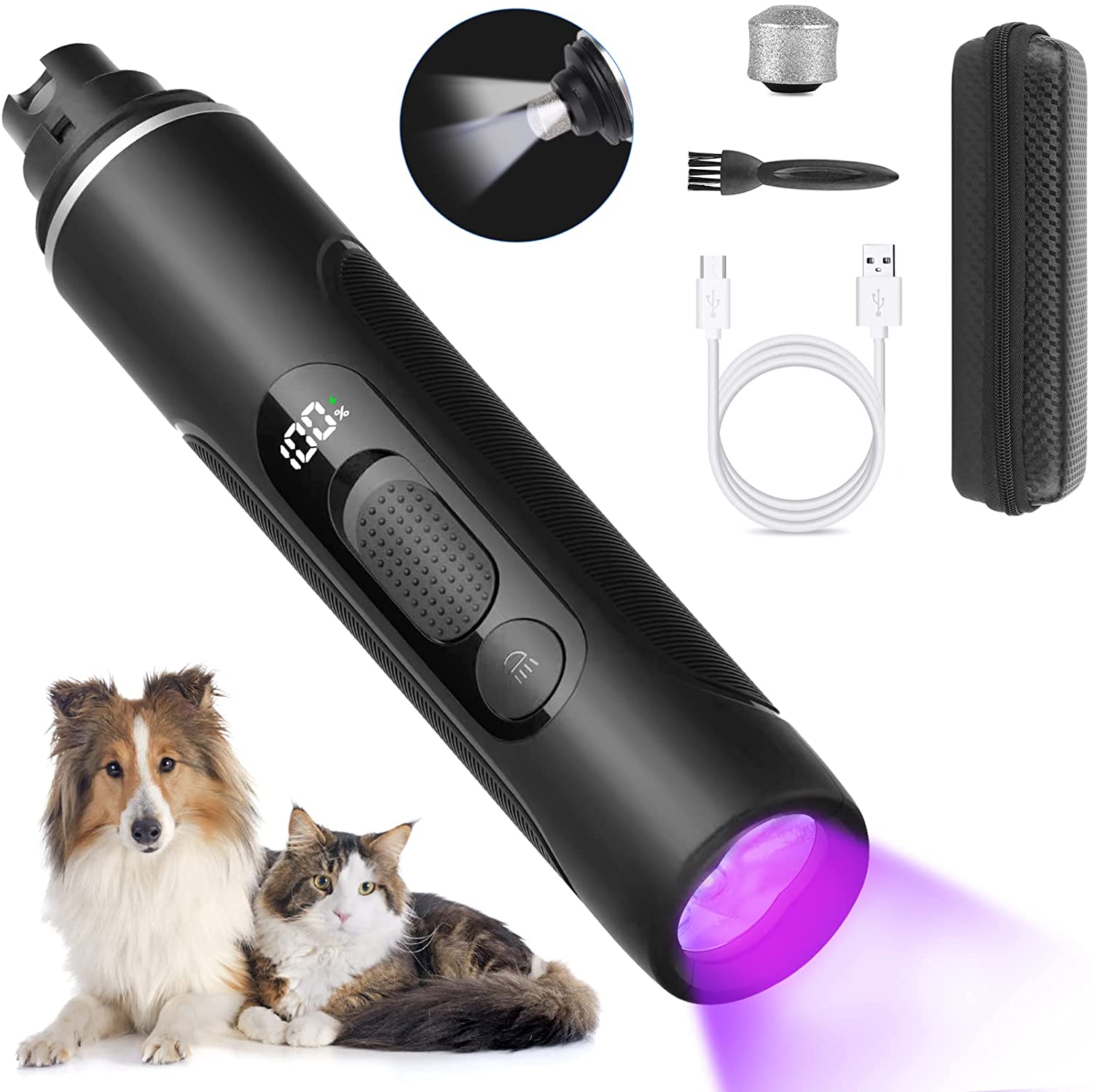 Zuigeling Atticus Onzin Dog Nail Grinder with UV Light & Flashlight, Upgraded 3 Speeds Pet Nai – OZ  PETS STORE