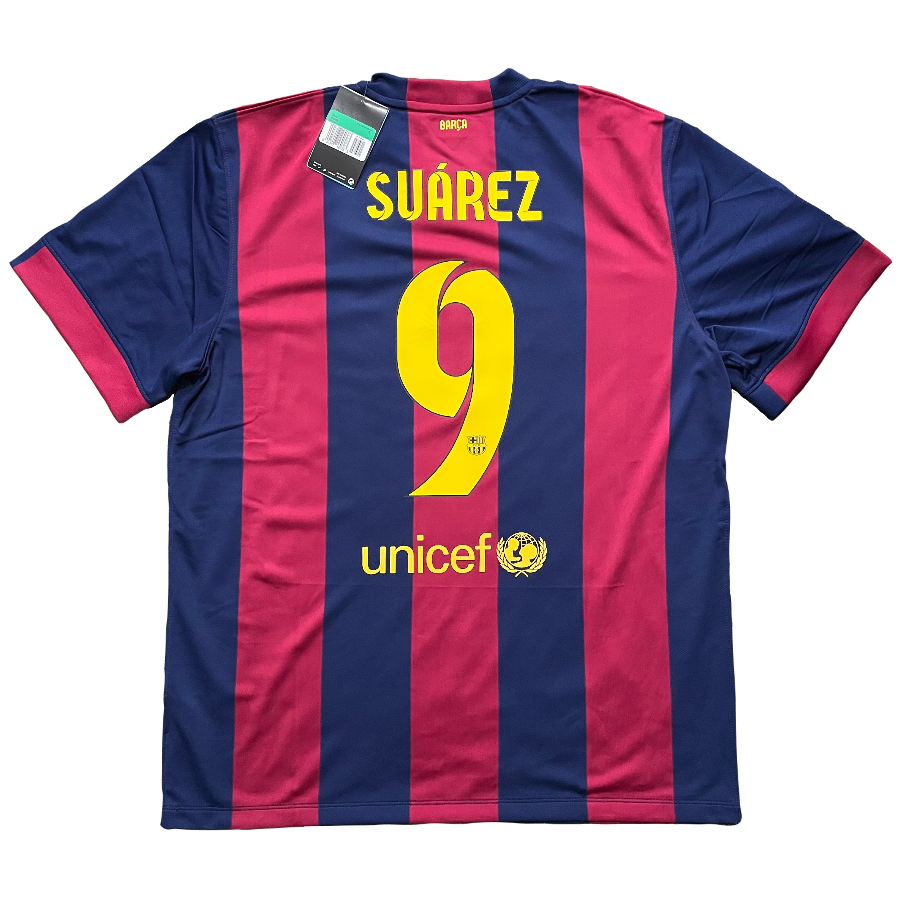 Eigen Onvergetelijk Uitvoeren 2014-2015 FC Barcelona home shirt #9 Suárez (S, XL) – Football and Shirts