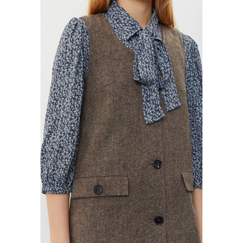 Mendoza Dress Wool Brown Melange