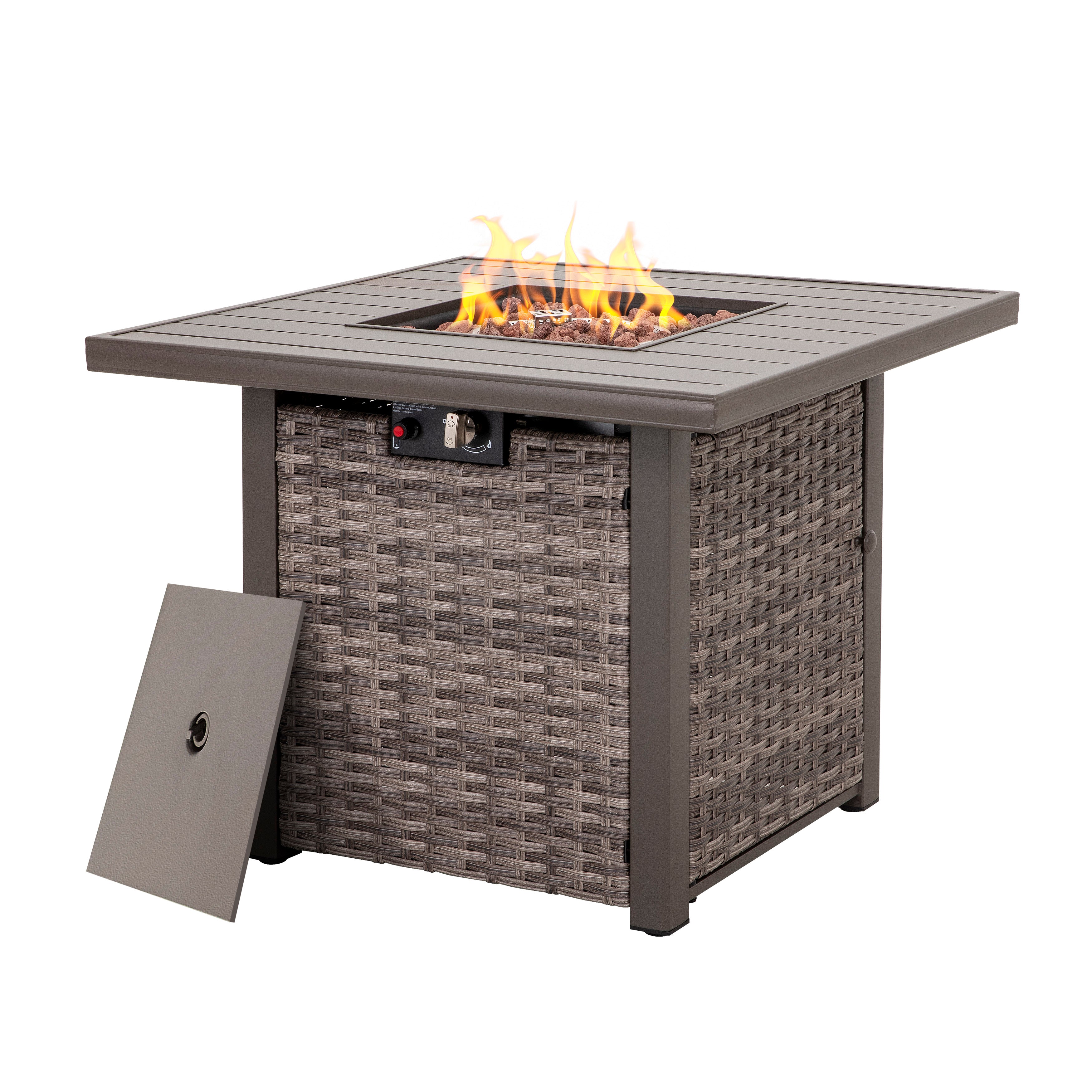 corley aluminum propane fire pit table