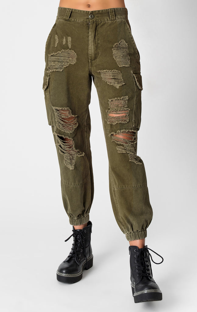 ankle cuff cargo pants