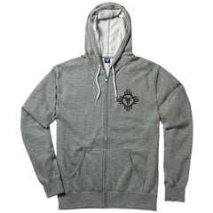 Fallen Apache Zip-Up Hooded Men's Sweatshirt - Heather Grey/Black