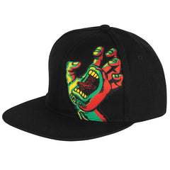 Santa Cruz Rasta Hand Adjustable Snapback Twill Hat - Black