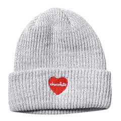 Chocolate Heart Folded Marled Men's Beanie - Grey