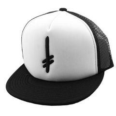 Deathwish Gang Mesh Snapback Men's Hat - Black/White