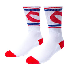 Chocolate Chunk C Stripe Men's Socks - White (1 Pair)