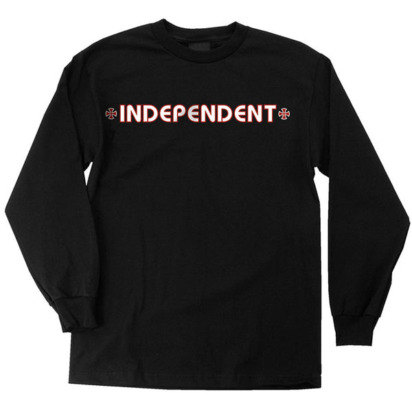 Independent Bar Cross Long Sleeve T Shirt Black