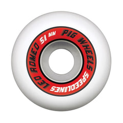 Pig Leo Romero Pro Speedline Skateboard Wheels 51mm - White (Set of 4)