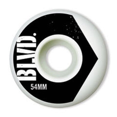 BLVD Logo Skateboard Wheels 54mm - White (Set of 4)