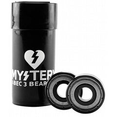 Mystery Bearings Skateboard Bearings - Abec 3 - Black/Silver (8 PC)