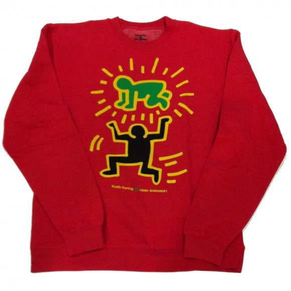 Alien Workshop Keith Haring Elevate Baby Crew Men S Sweatshirt Red Skateamerica