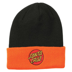 Santa Cruz Classic Dot Long Shoreman Men's Beanie - One Size Fits All - Black/Orange