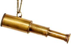 Love Nail Tree Telescope Necklace - Brass