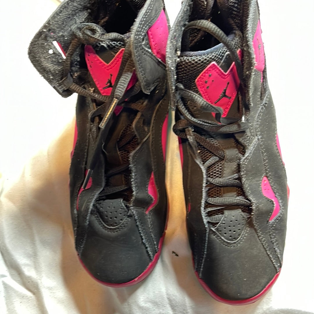 black and pink flight jordans