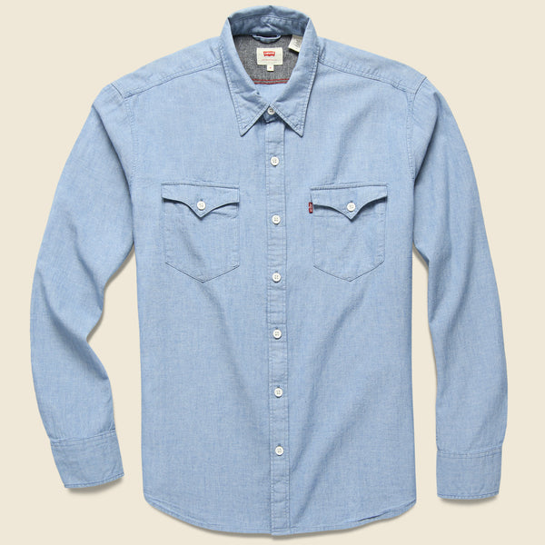 levi's barstow western denim shirt indigo