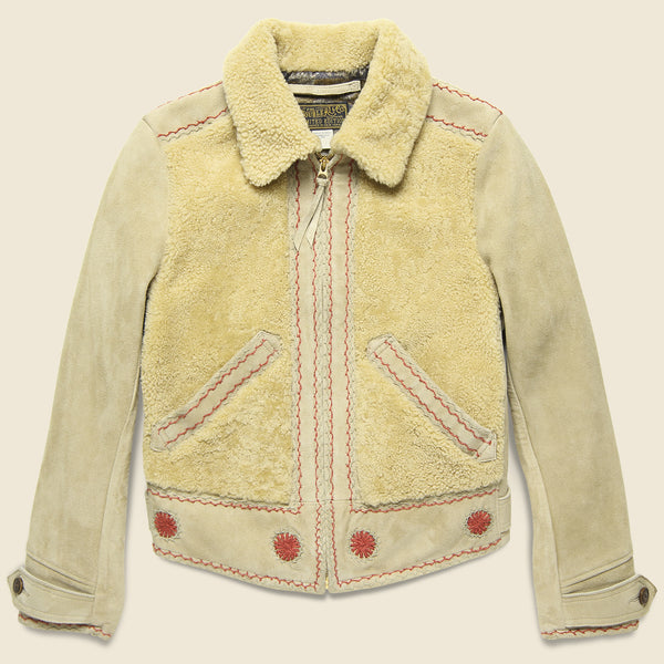 rrl shearling western shirt jacket