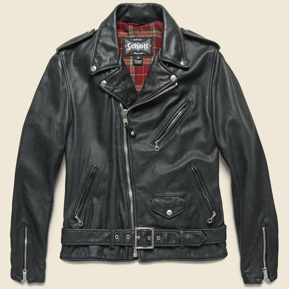 lightweight fitted cowhide motorcycle jacket