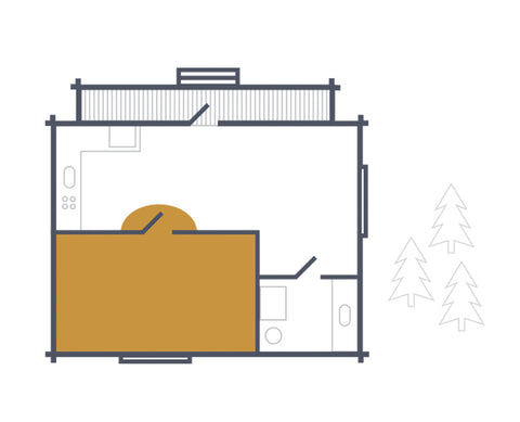 Improved cellualr signal cabin/cottage diagram (1 room)