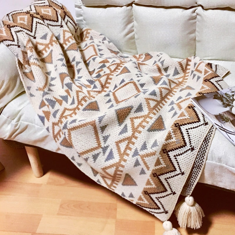 六畳の憩 Bohemian Vintage Blanket ソファー毛布 ひざ掛け ボヘミア風