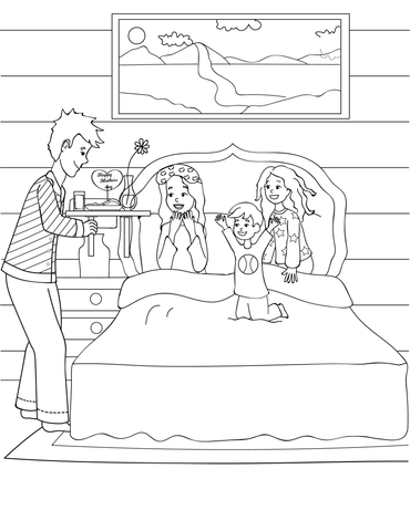 breakfast with mother coloring page