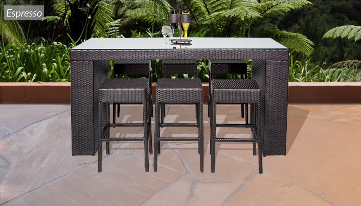 7 piece patio set wicker