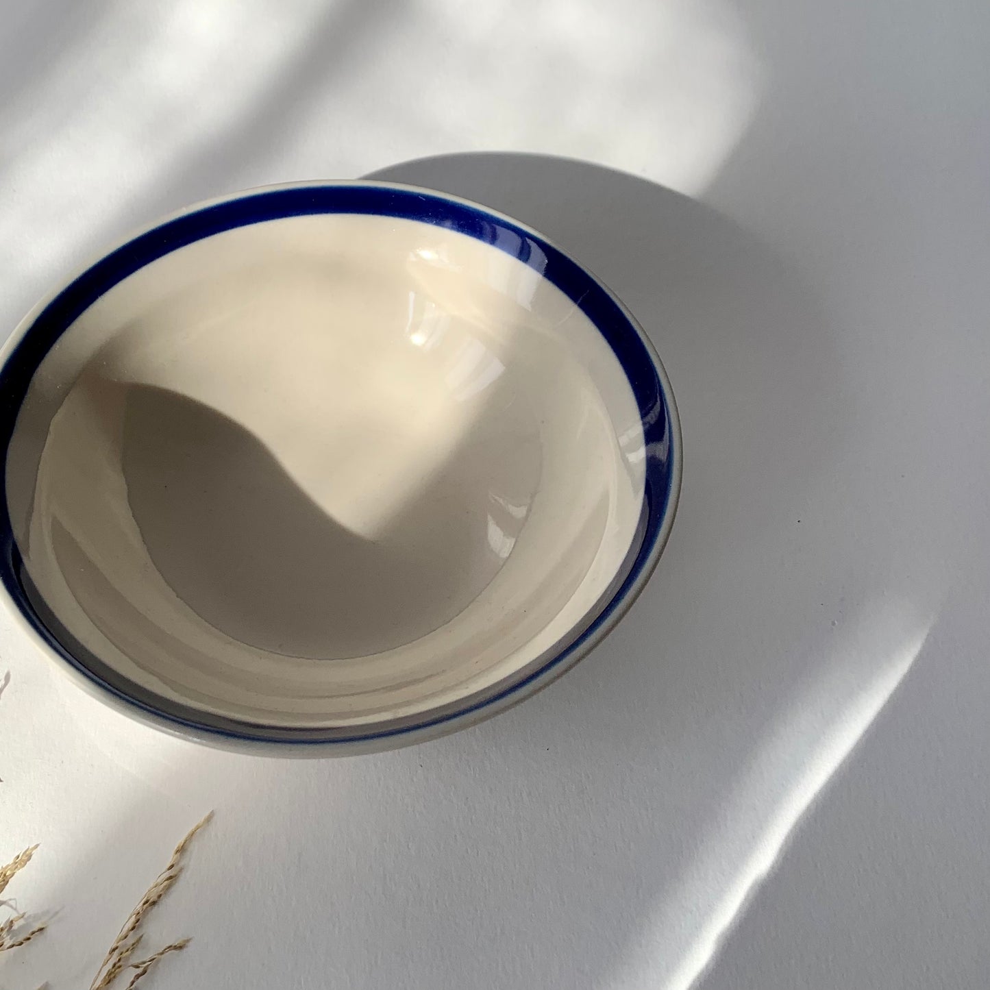 Bol en céramique blanc et bleu