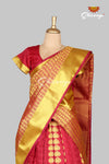 Red Art Silk Half Saree | Langa Lavani For Girls!!!