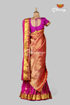 Magenta Art Silk Half Saree | Langa Lavani For Girls!!!