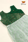 Green Silver Rose Baby Frock For Girls!!!