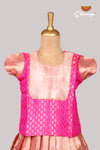 Pink CrotonJust Born Pattu Pavadai For Babies