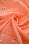 Peach Chanderi Floral Saree For Women