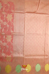 Pink Silk Cotton Banarasi Saree For Women