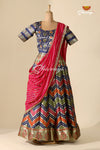 Impressive Navy Blue Zig Zag Banarasi Lehenga