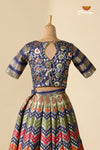 Impressive Navy Blue Zig Zag Banarasi Lehenga