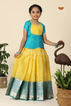 Yellow Sevanthi Pattu Pavadai For Girls - Festive Wear!!!