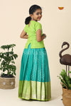 Green Sevanthi Pattu Pavadai For Girls - Festive Wear!!!