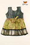 Dark Green Pink Lilly Baby Frock For Girls !!!