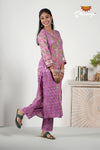 Purple Mul Cotton Cooard Set For Women - BA1906