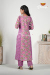 Purple Mul Cotton Cooard Set For Women - BA1906