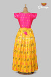 Yellow Brocade FloralLong Gown For Girls !!!