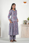 Grey Cotton Salwar Suit For Women - BA1907