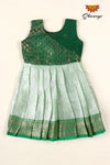Green Silver Rose Baby Frock For Girls!!!