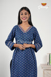 Navy Blue Ajrakh Salwar Sets for Women -AL47BU