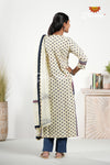 White Ajrakh Block Print Salwar And Dupatta for Women !!!