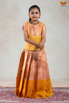 Orange With Sandal Pattu Pavadai Material